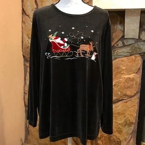 White Stag Dark gray embroidered Christmas shirt
